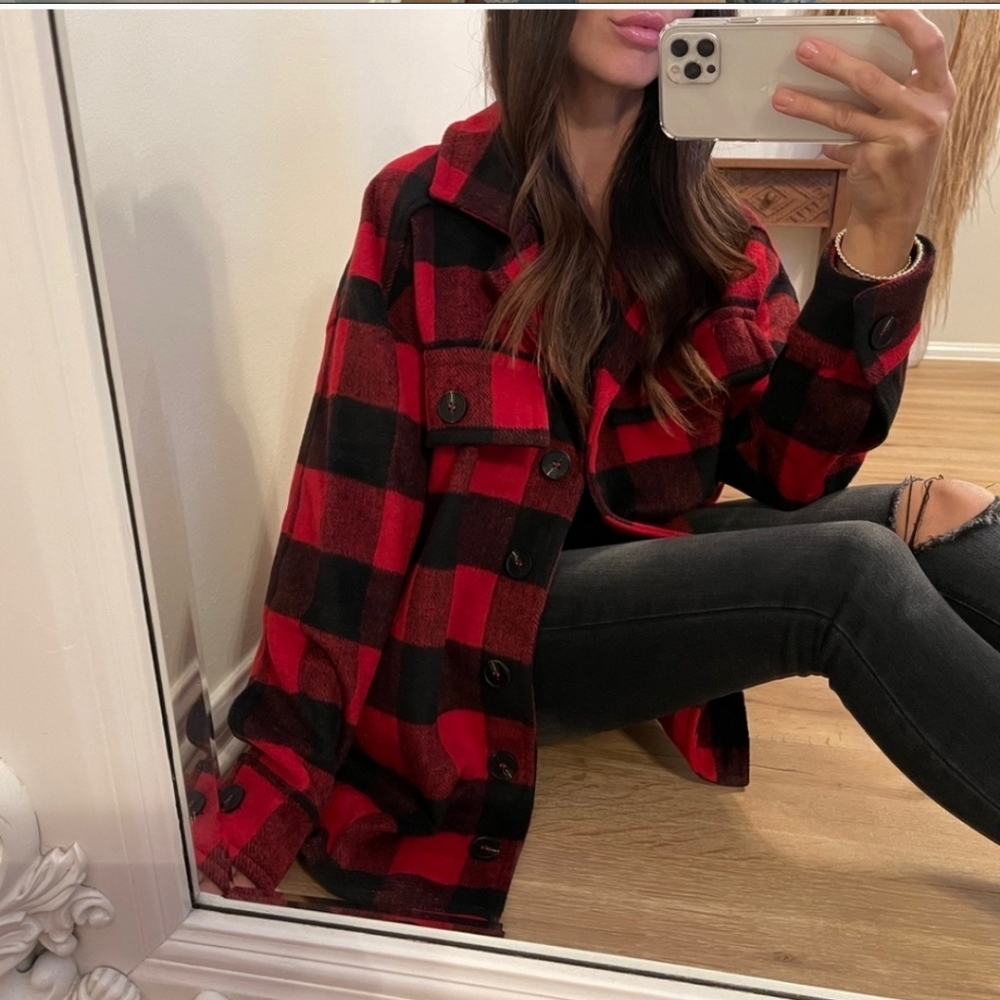 REPOSH Buffalo plaid oversized jacket